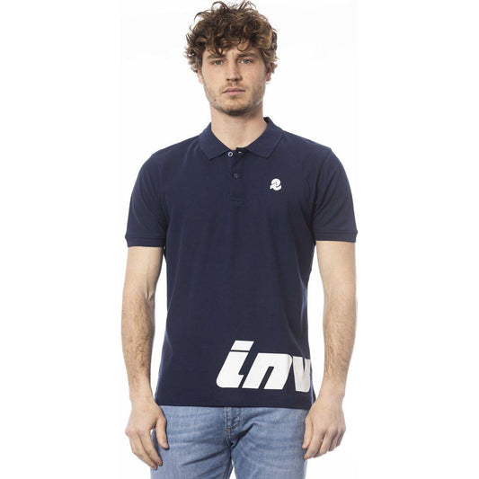 Elegant Blue Cotton Polo with Chest Logo