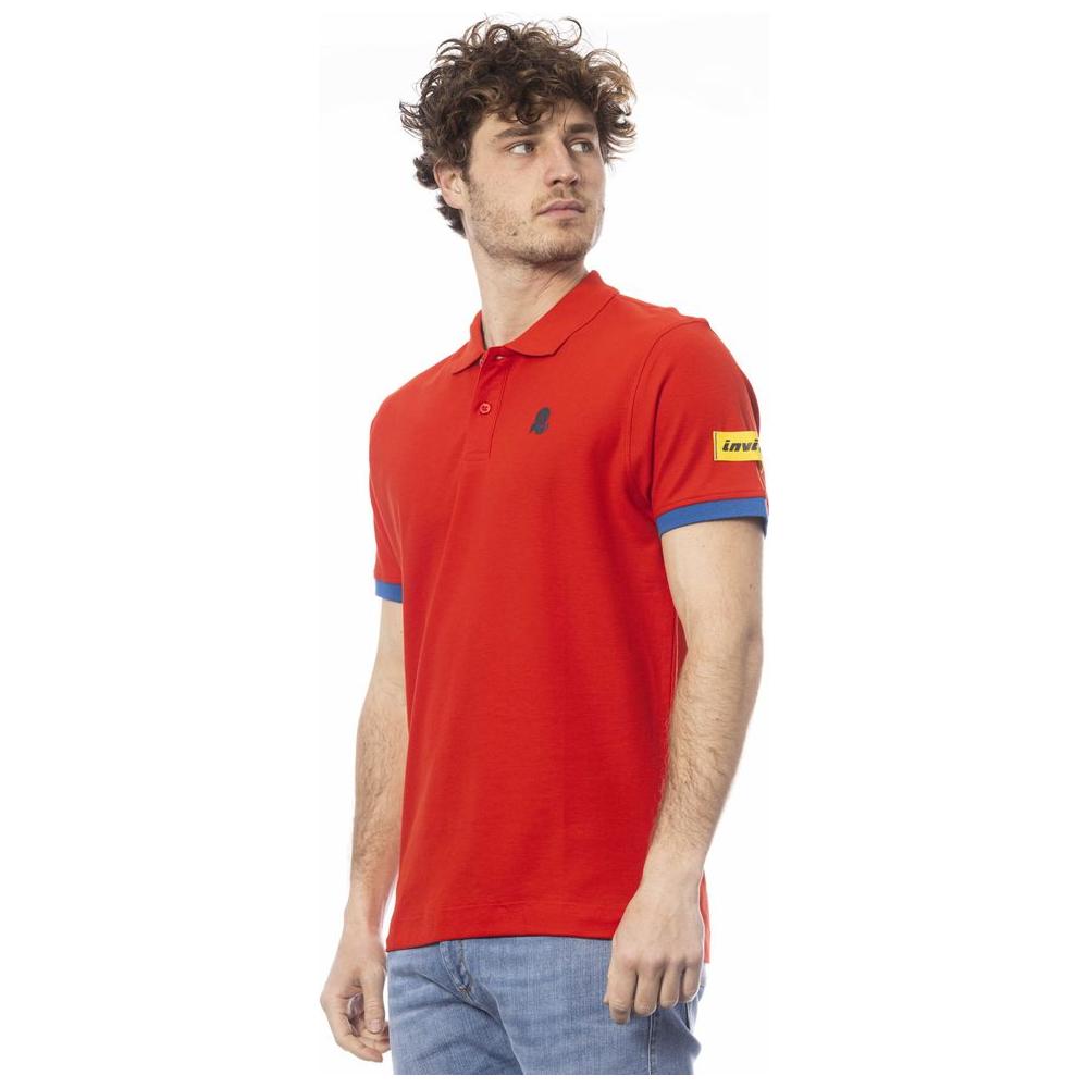 Chic Red Cotton Polo with Chest Logo