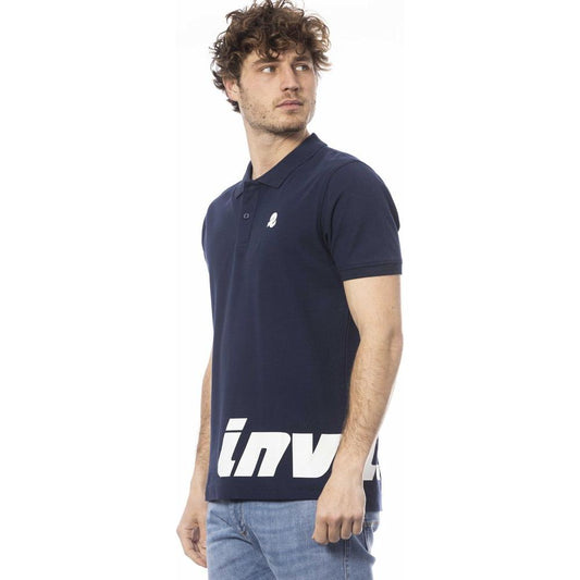 Elegant Blue Cotton Polo with Chest Logo