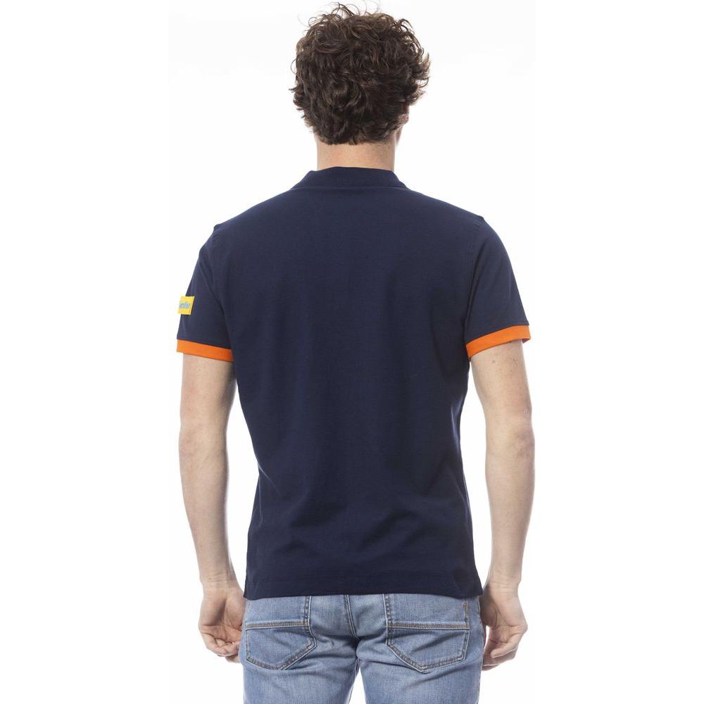 Chic Blue Short Sleeve Polo Shirt