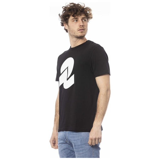 Sleek Black Cotton Crew Neck Tee