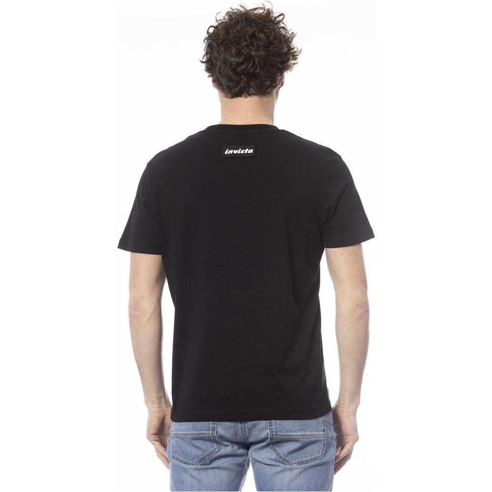 Sleek Black Cotton Crew Neck Tee