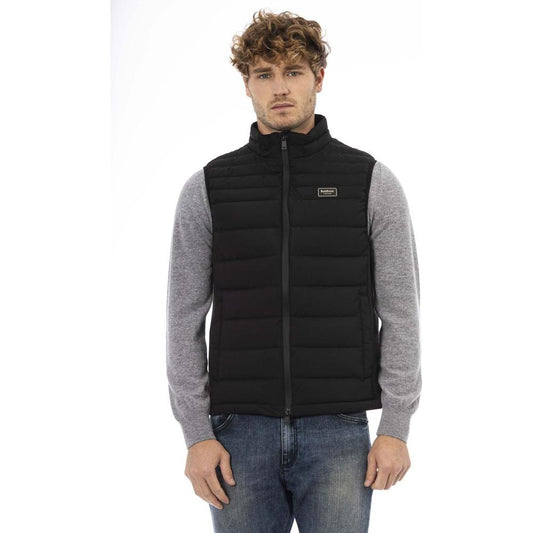 Sleek Quilted Zip Vest with Contrast Chest Patch