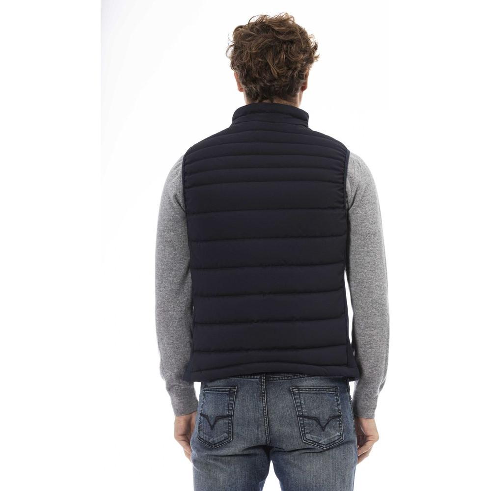 Elegant Blue Quilted Zip Vest