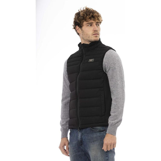 Sleek Quilted Zip Vest with Contrast Chest Patch