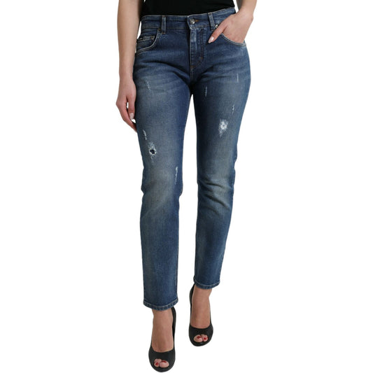 Chic Boyfriend Mid-Waist Stretch Jeans