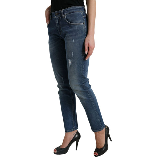 Chic Boyfriend Mid-Waist Stretch Jeans