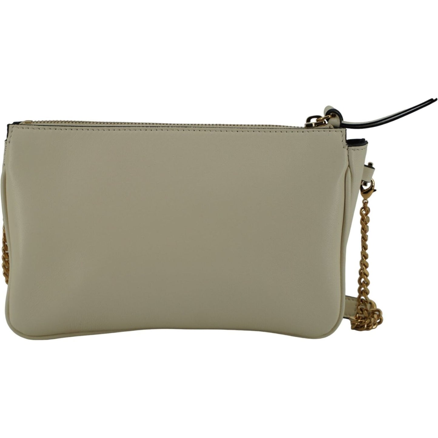 Elegant White Lamb Leather Crossbody Pouch