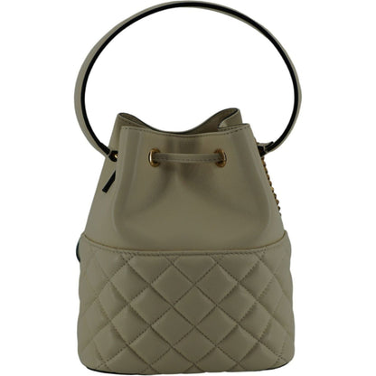 Versace White Lamb Leather Small Bucket Shoulder Bag