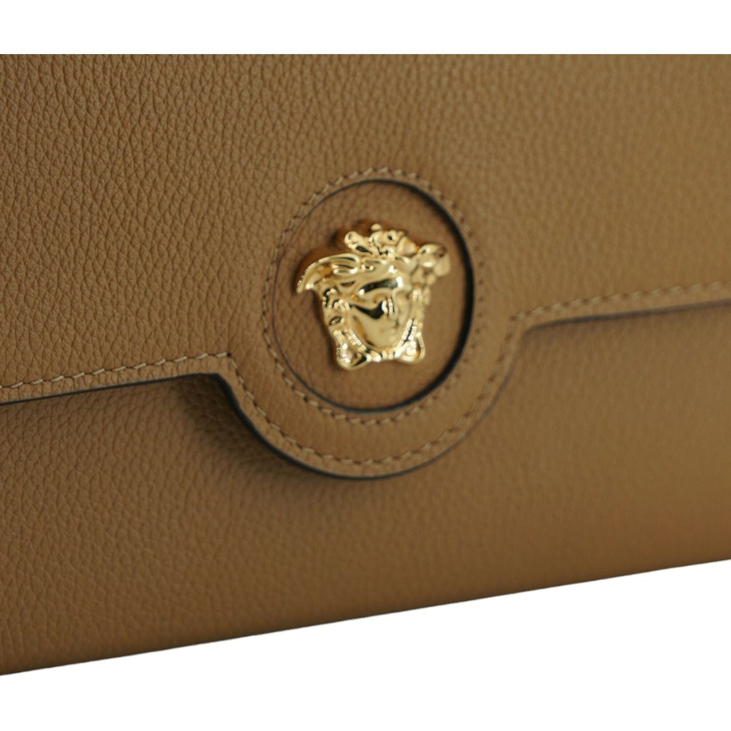 Elegant Calf Leather Wallet with Medusa Logo