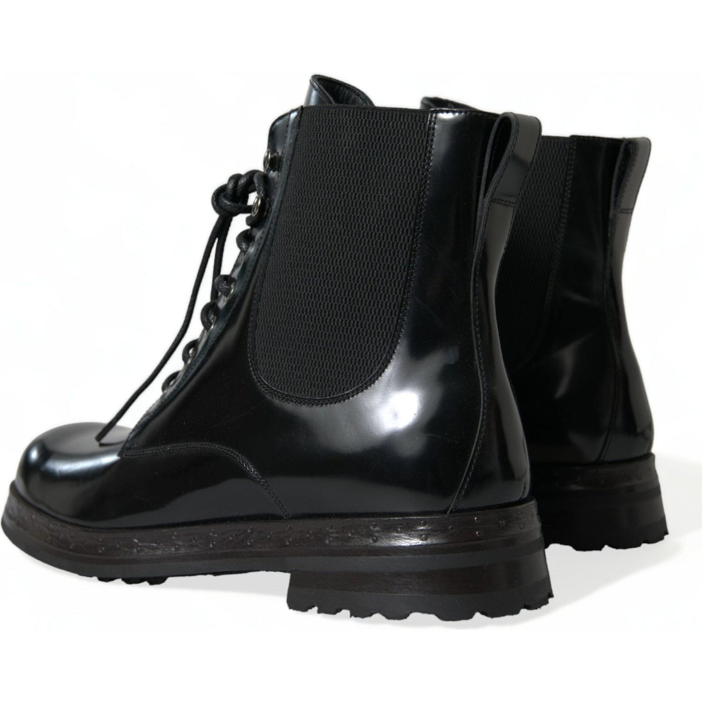 Elegant Black Leather Mid Calf Men's Boots