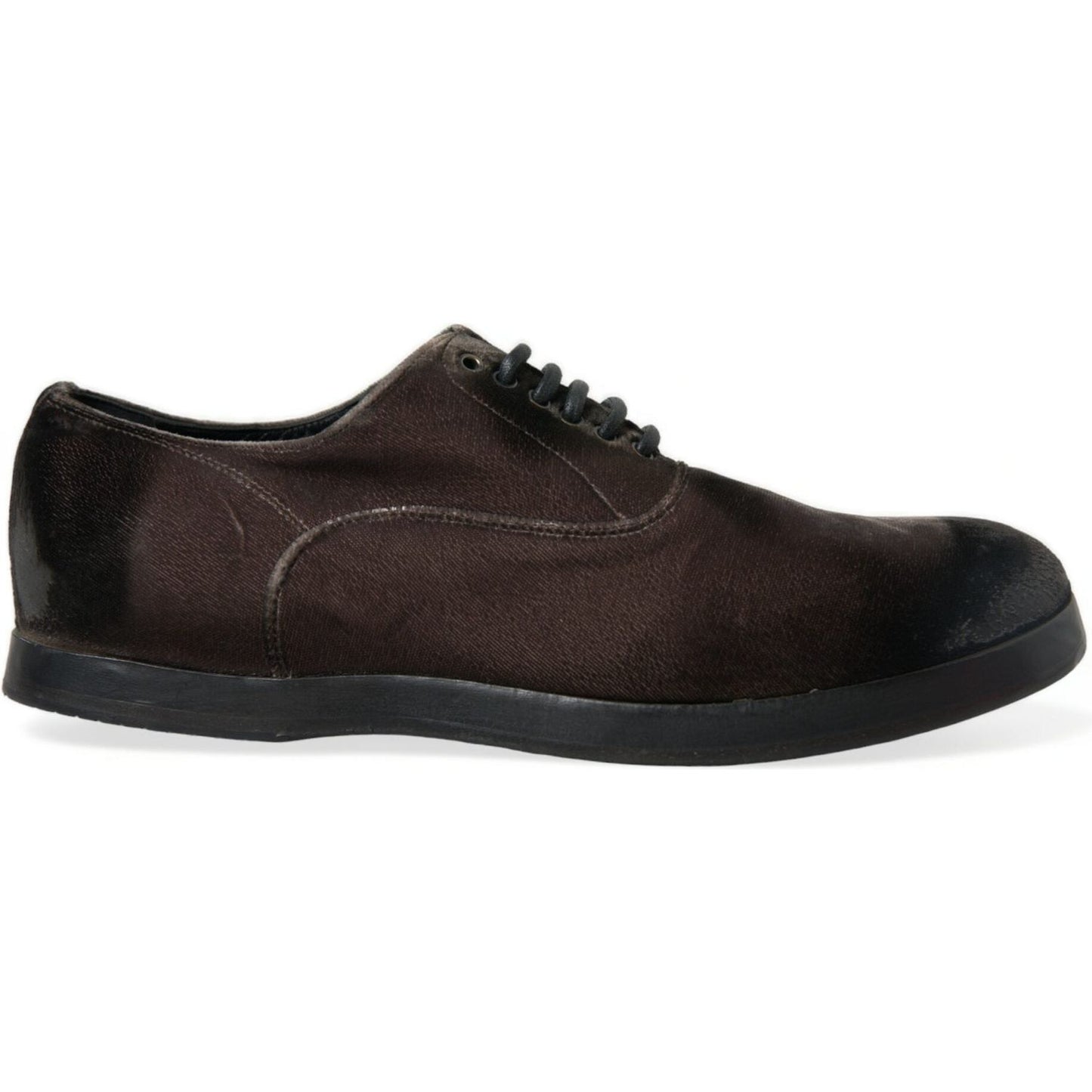 Elegant Brown Velvet Oxford Lace-up Shoes