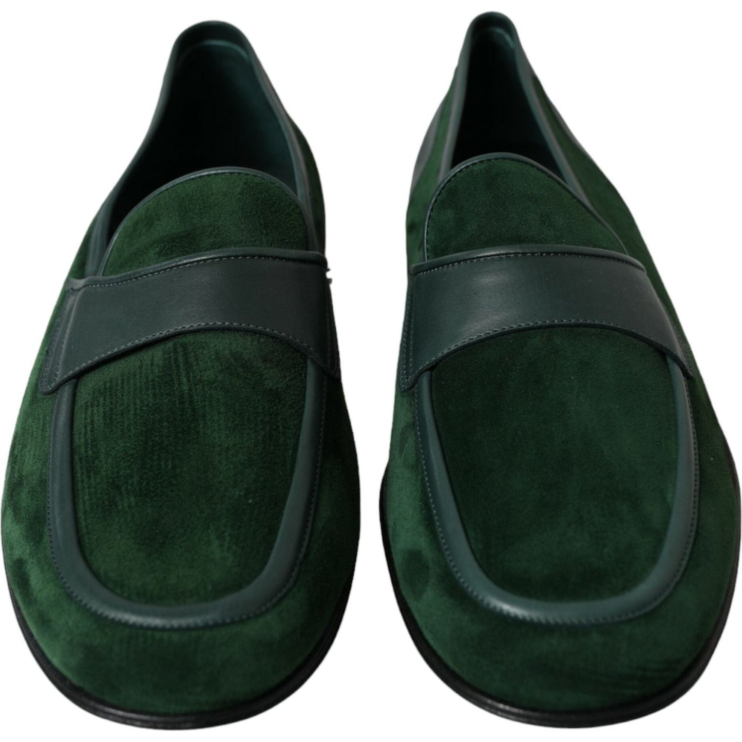 Emerald Velvet Leather Loafers for Men