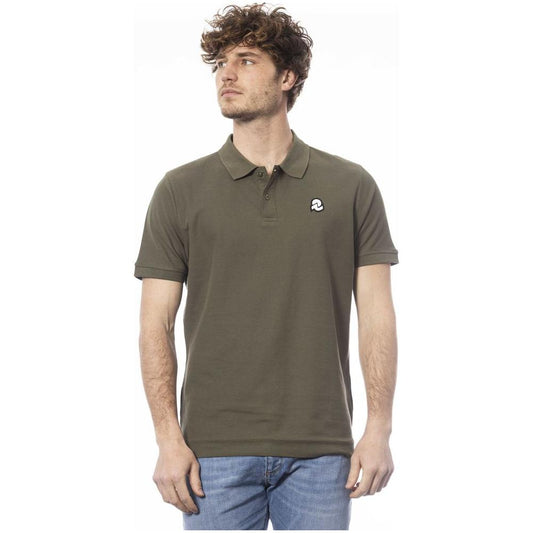 Chic Green Cotton Polo with Chest Logo