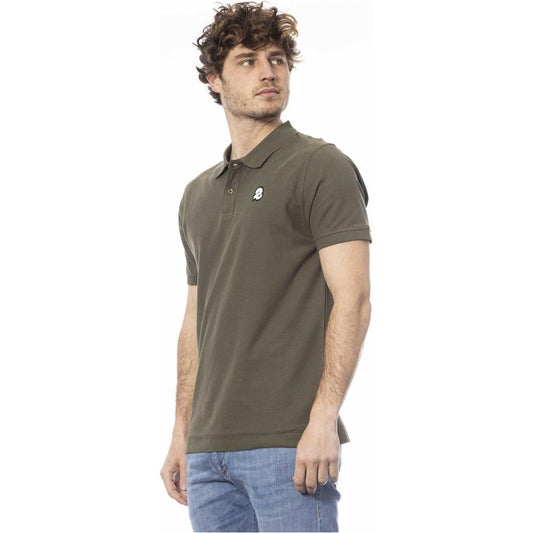 Chic Green Cotton Polo with Chest Logo