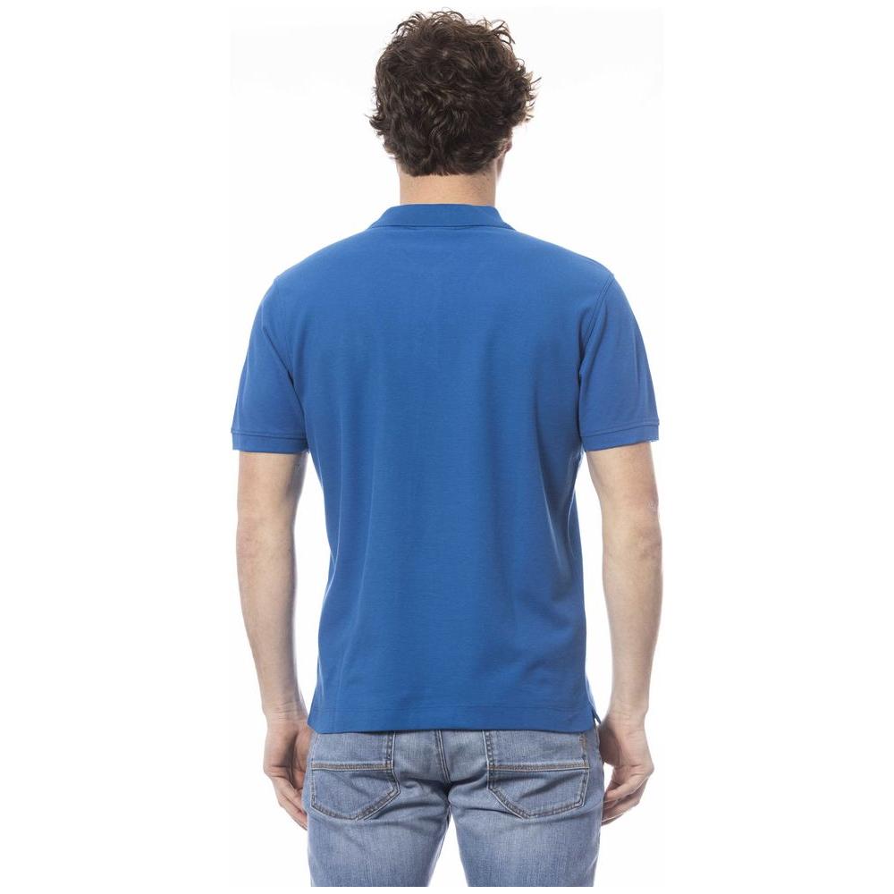 Elegant Blue Short Sleeve Polo Shirt