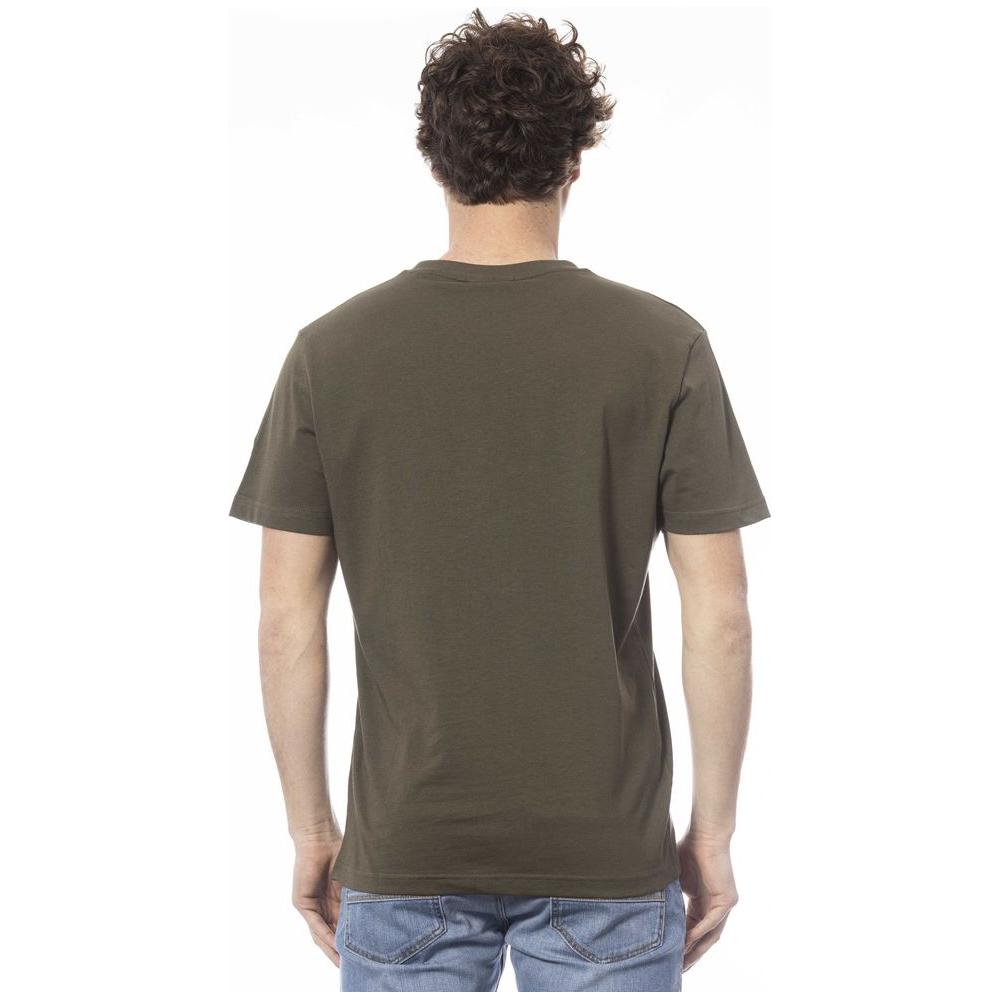 Elegant Green Crew Neck Cotton Tee