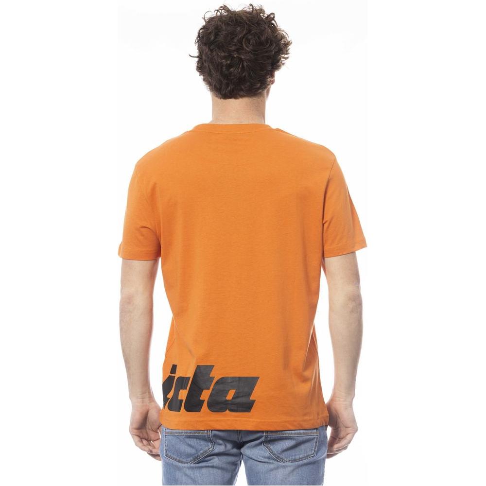 Vibrant Orange Crew Neck Logo Tee