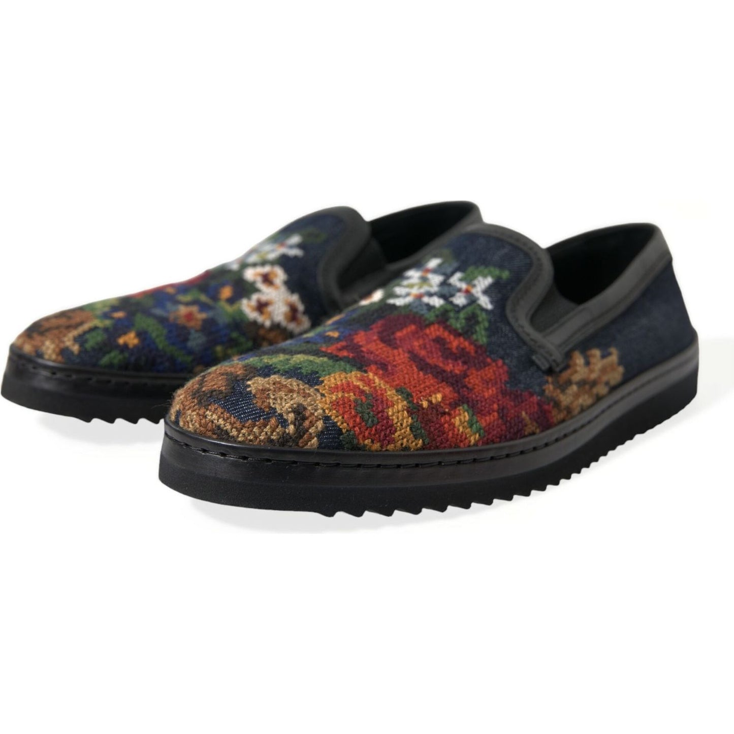 Elegant Multicolor Floral Loafers