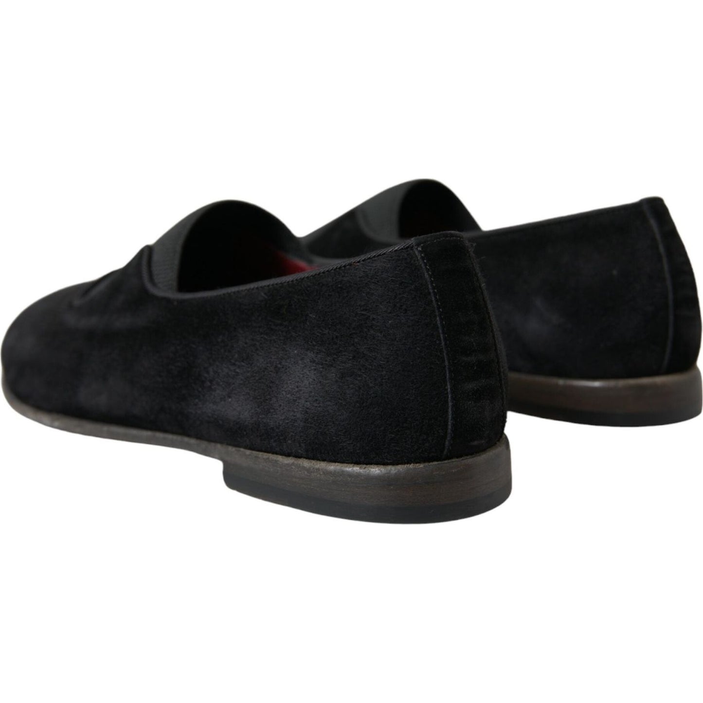 Elegant Black Velor Loafers for the Discerning Gentleman