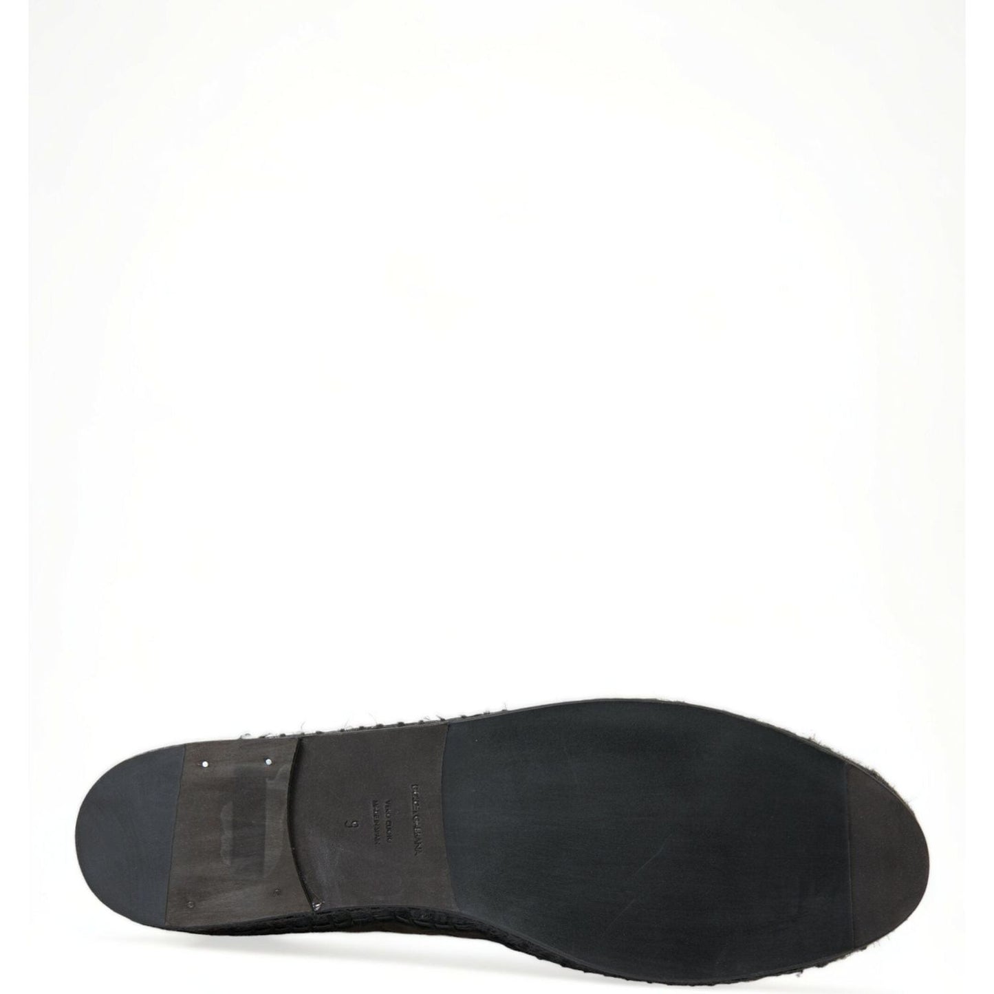 Exotic Black Leather Espadrilles