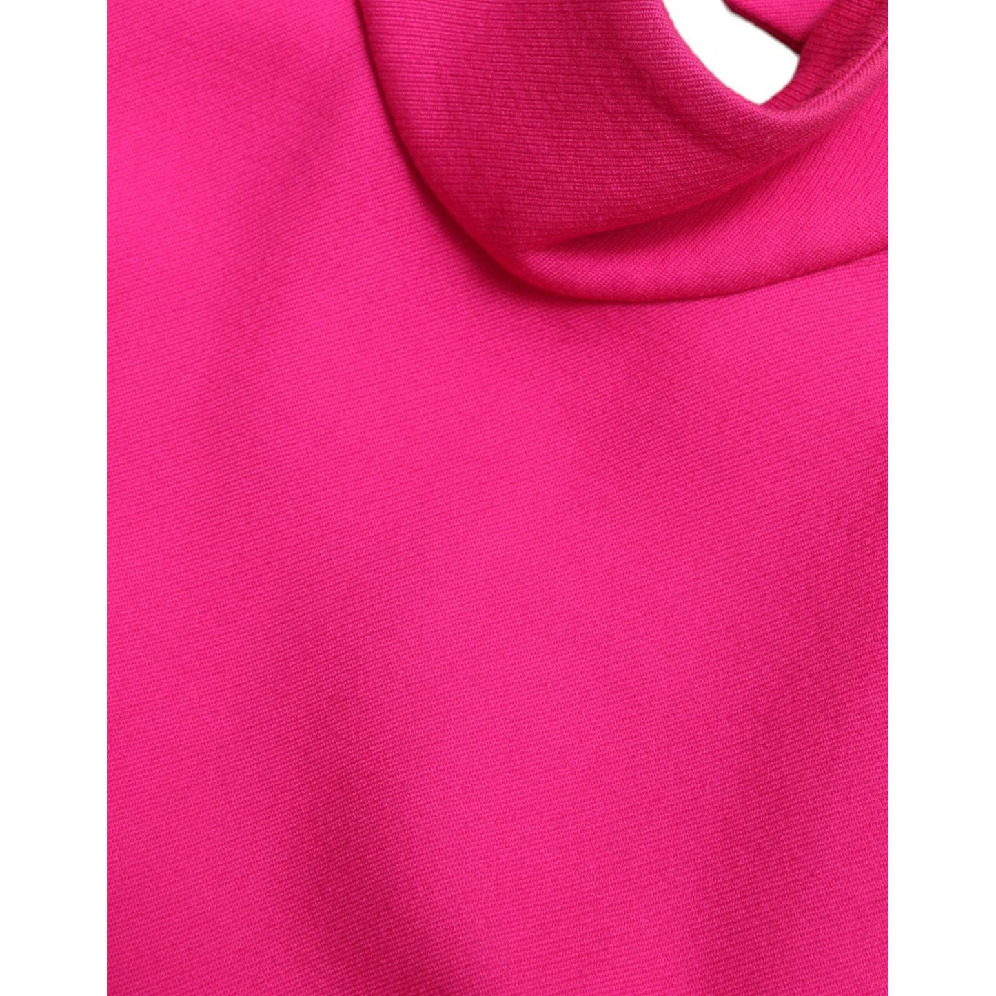 Elegant Pink Turtleneck Sleeveless Wool Top