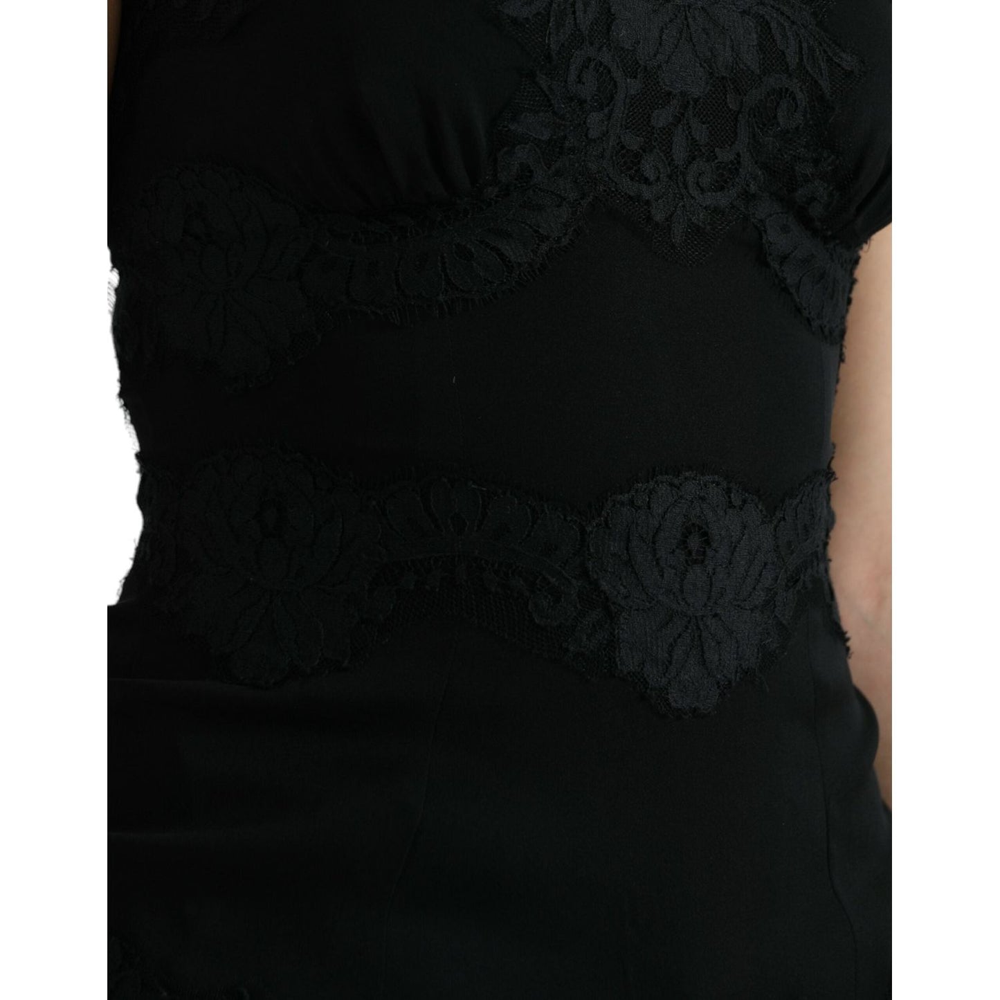 Elegant Black Silk Lace Tank Top