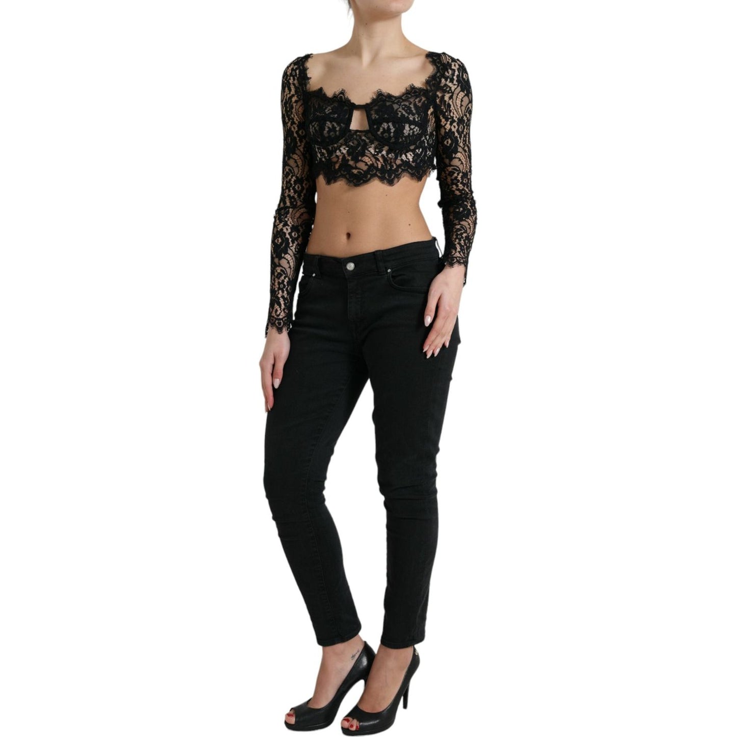 Elegant Lace Bustier Cropped Top