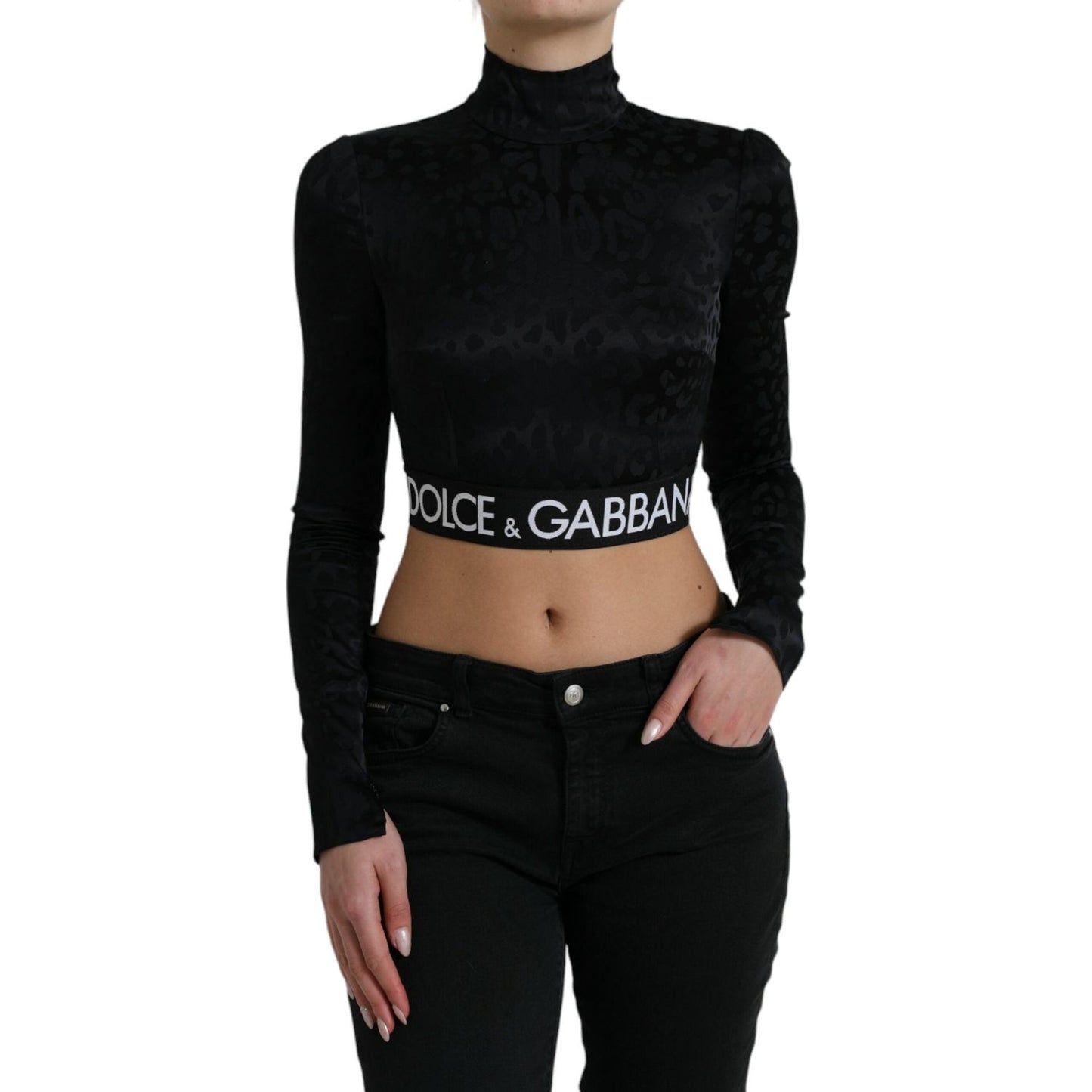 Elegant Black Cropped Top with Zip Closure