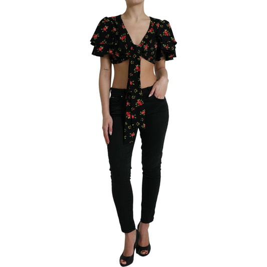 Floral Print Cropped Top Luxe Fashion Dolce & Gabbana