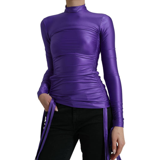 Elegant Long Sleeve Zip-Back Top