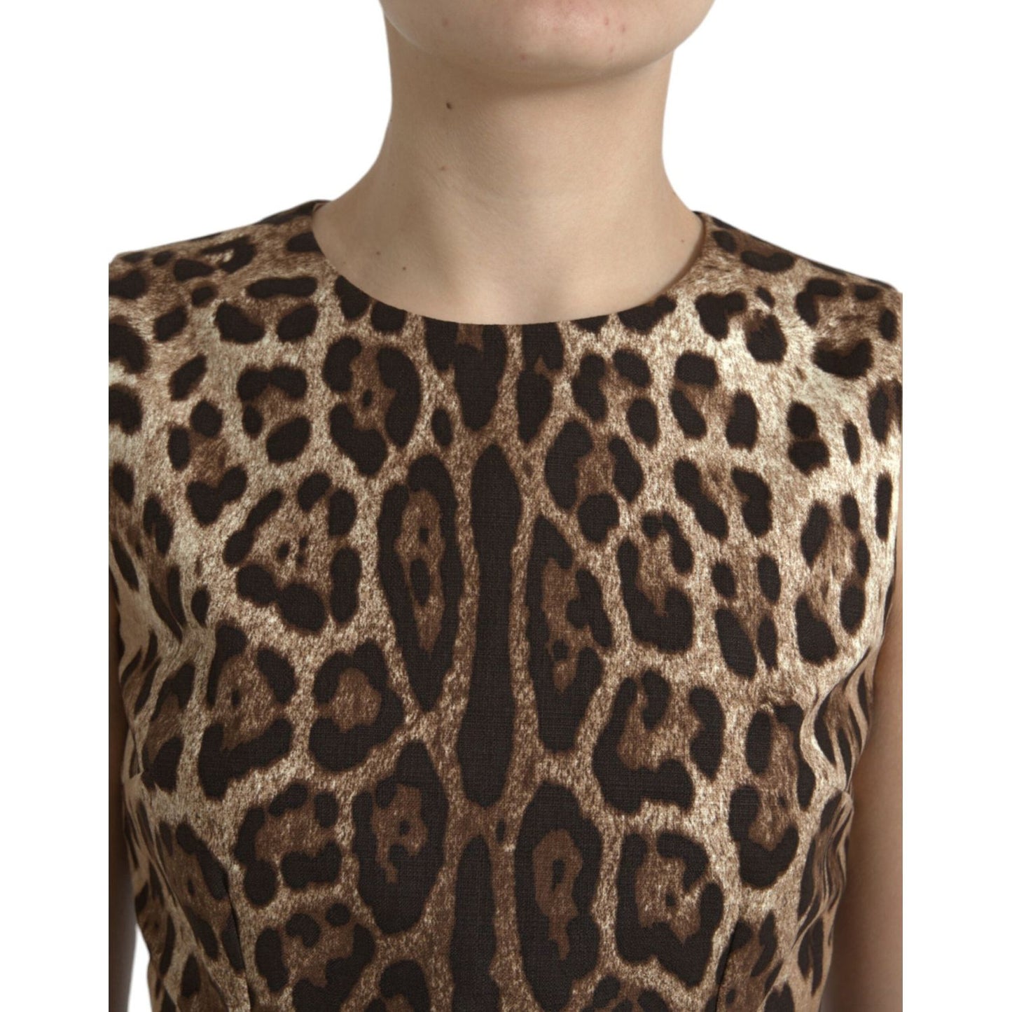 Sleek Leopard Print Silk-Blend Tank Top