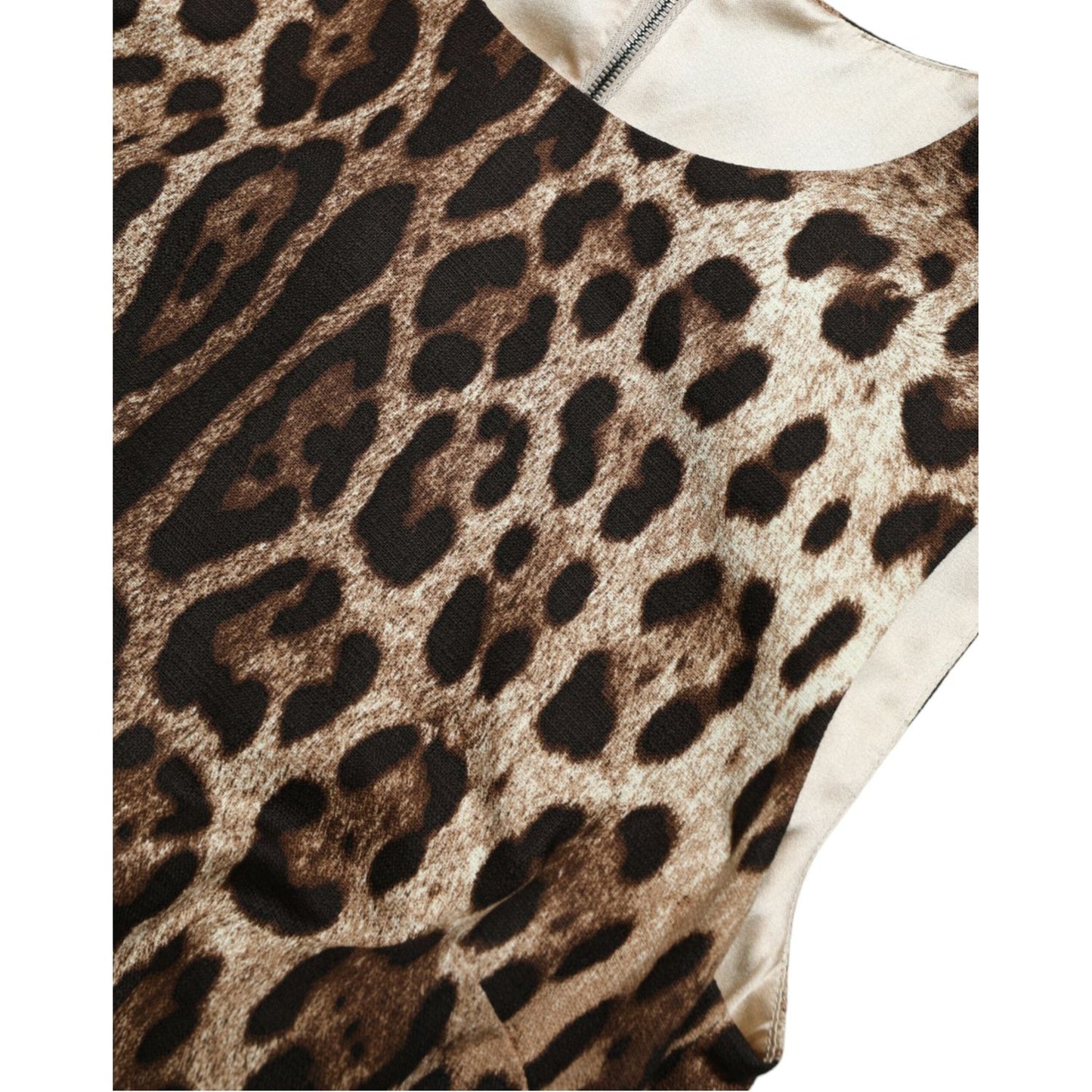 Sleek Leopard Print Silk-Blend Tank Top