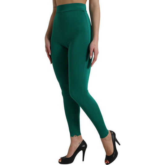 Green High Waist Designer Leggings