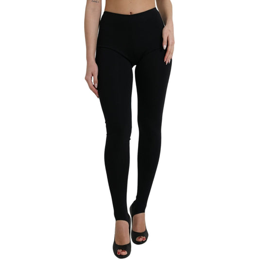 Elegant High Waist Black Leggings