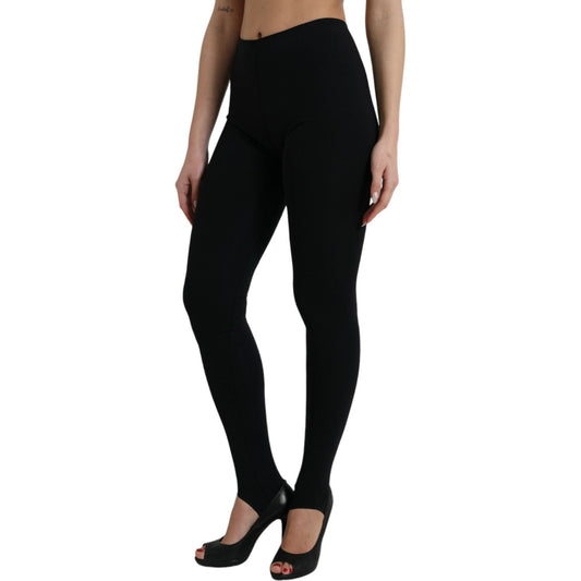 Elegant High Waist Black Leggings