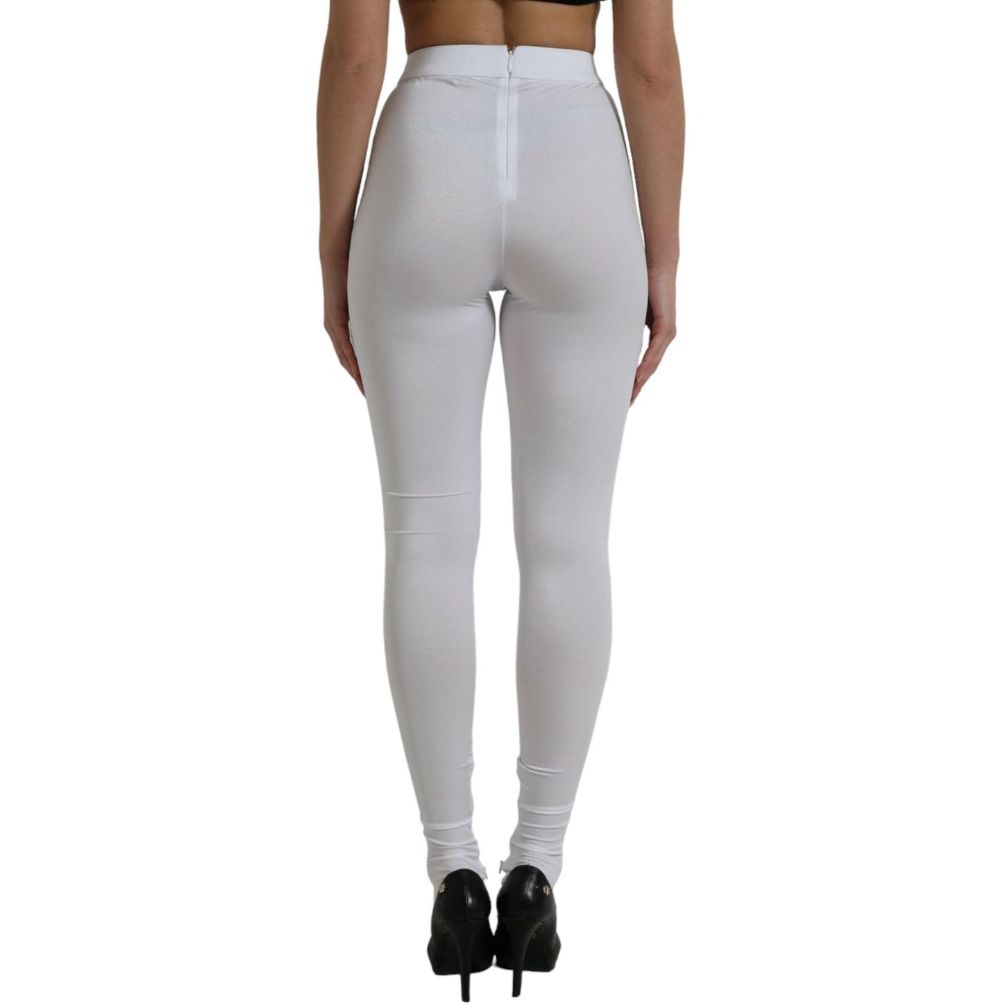 Elegant High Waist Leggings in White