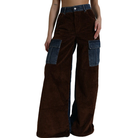 Dolce & Gabbana Elegant High-Waist Corduroy Cargo Jeans Dolce & Gabbana