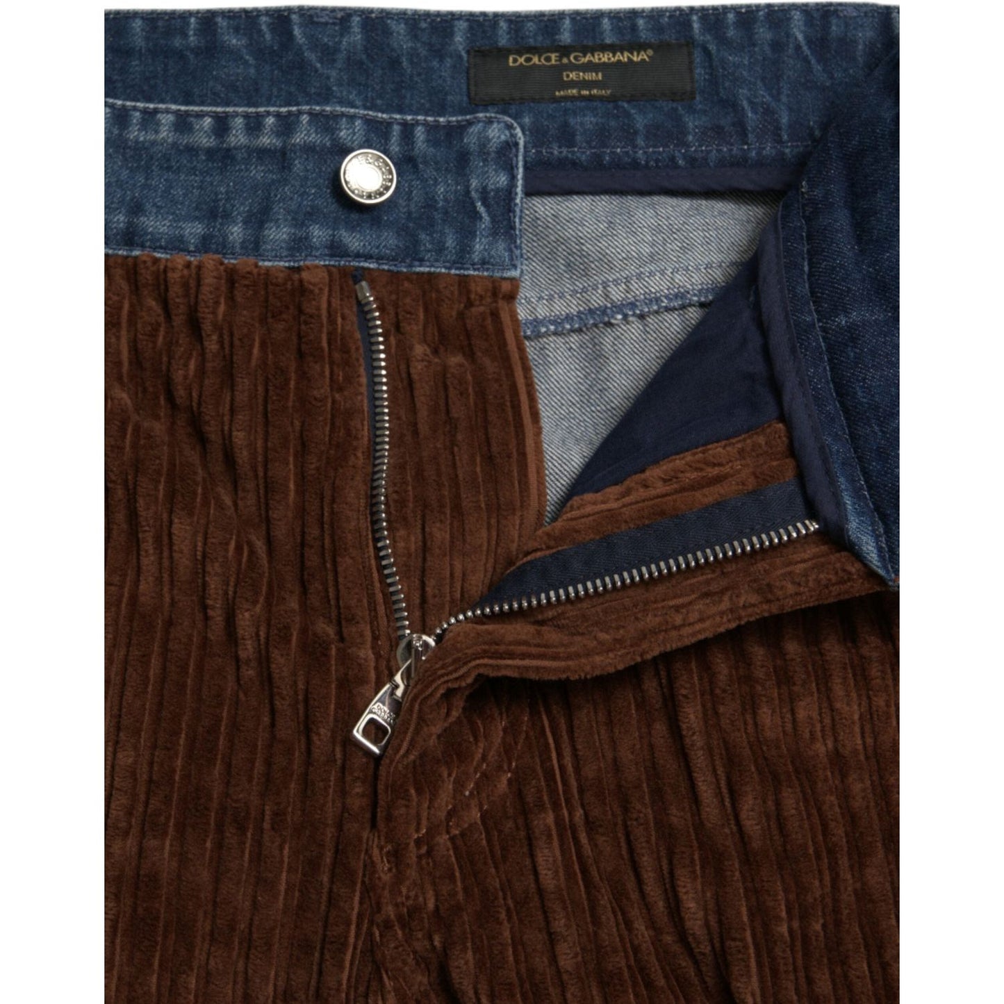 Elegant High-Waist Corduroy Cargo Jeans