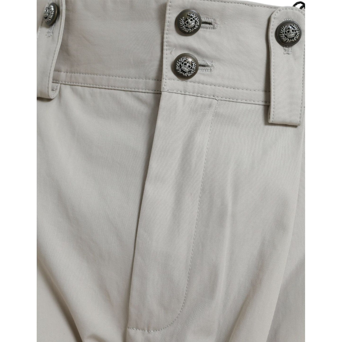 High-Waisted Tapered Fashion Pants - Beige