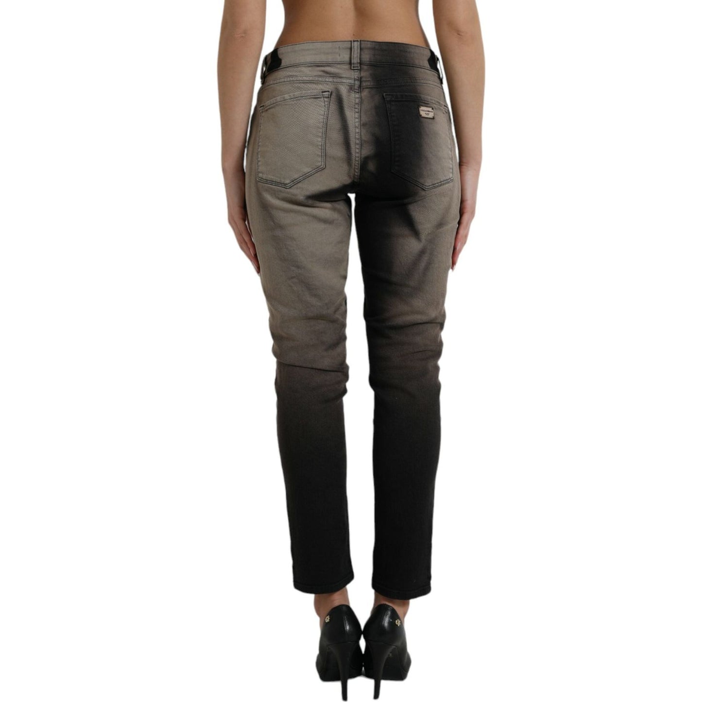 Elegant Mid-Waist Stretch Jeans