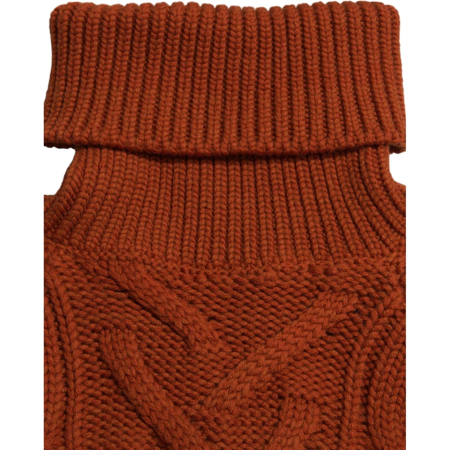 Elegant Brown Turtleneck Wool Sweater