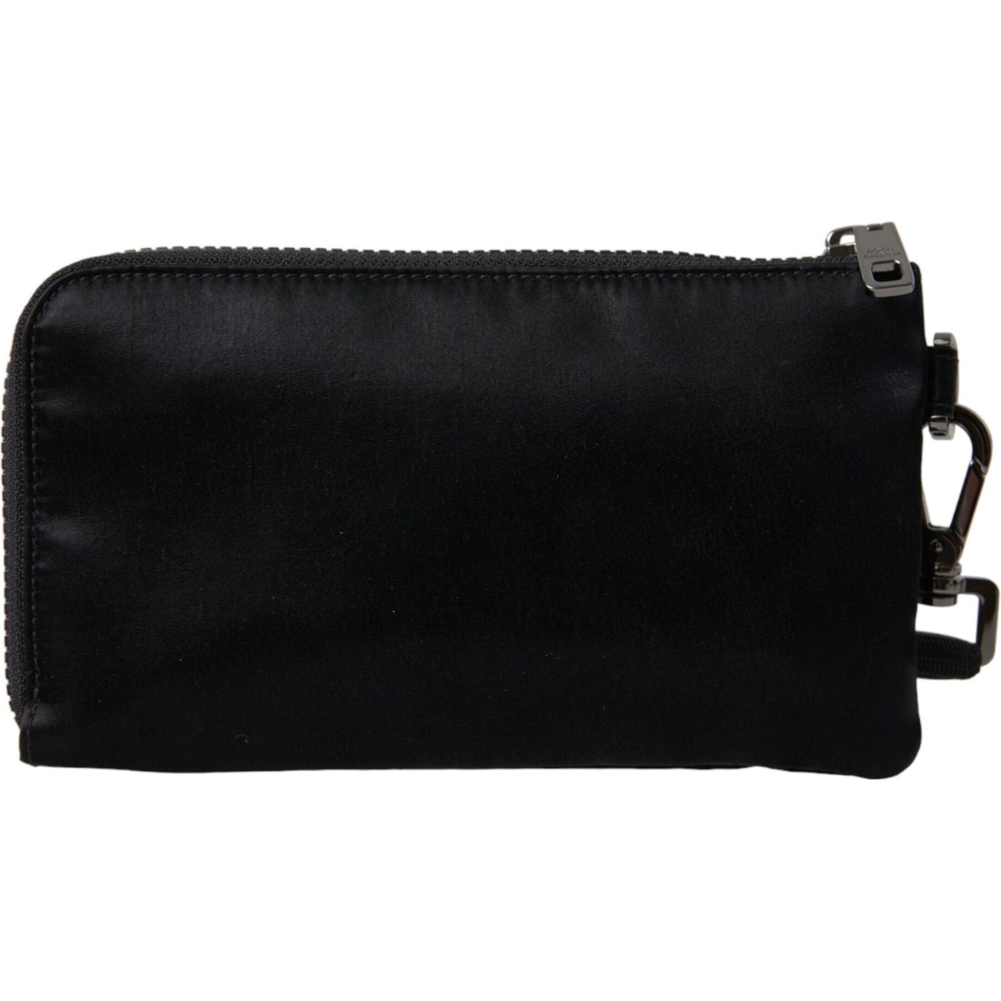 Elegant Black Nylon & Leather Pouch