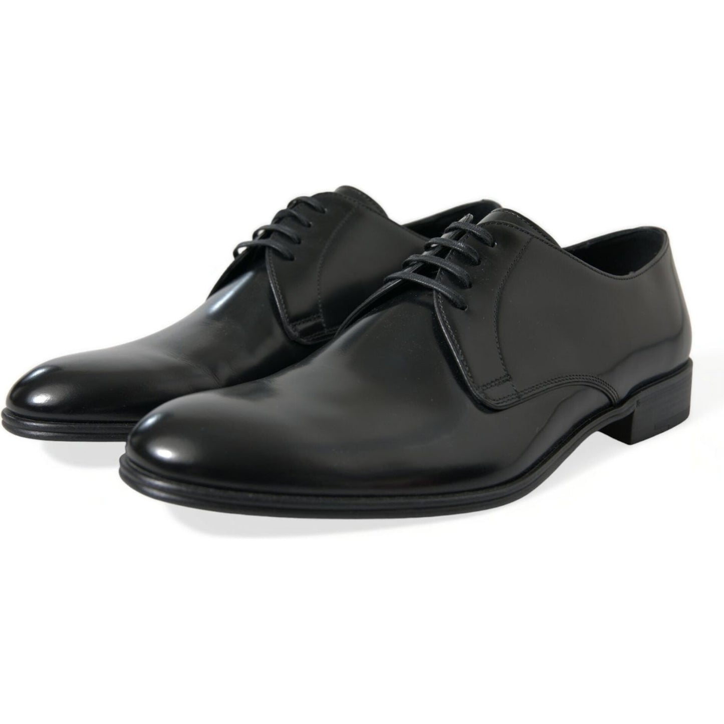 Elegant Black Leather Derby Formal Shoes