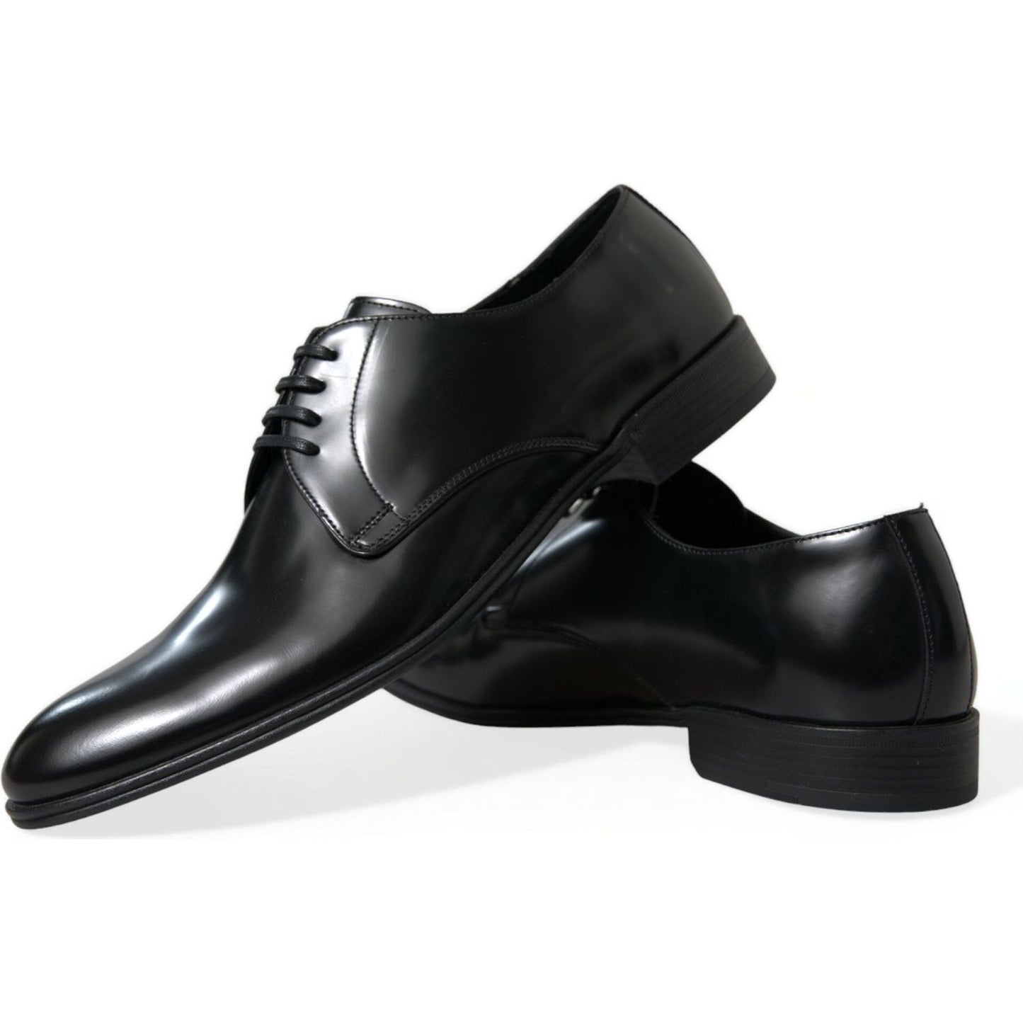 Elegant Black Leather Derby Formal Shoes