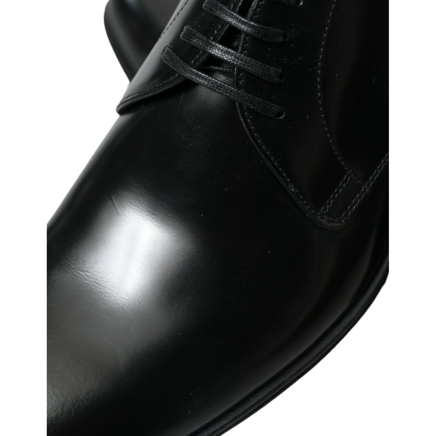 Elegant Black Leather Derby Formal Shoes