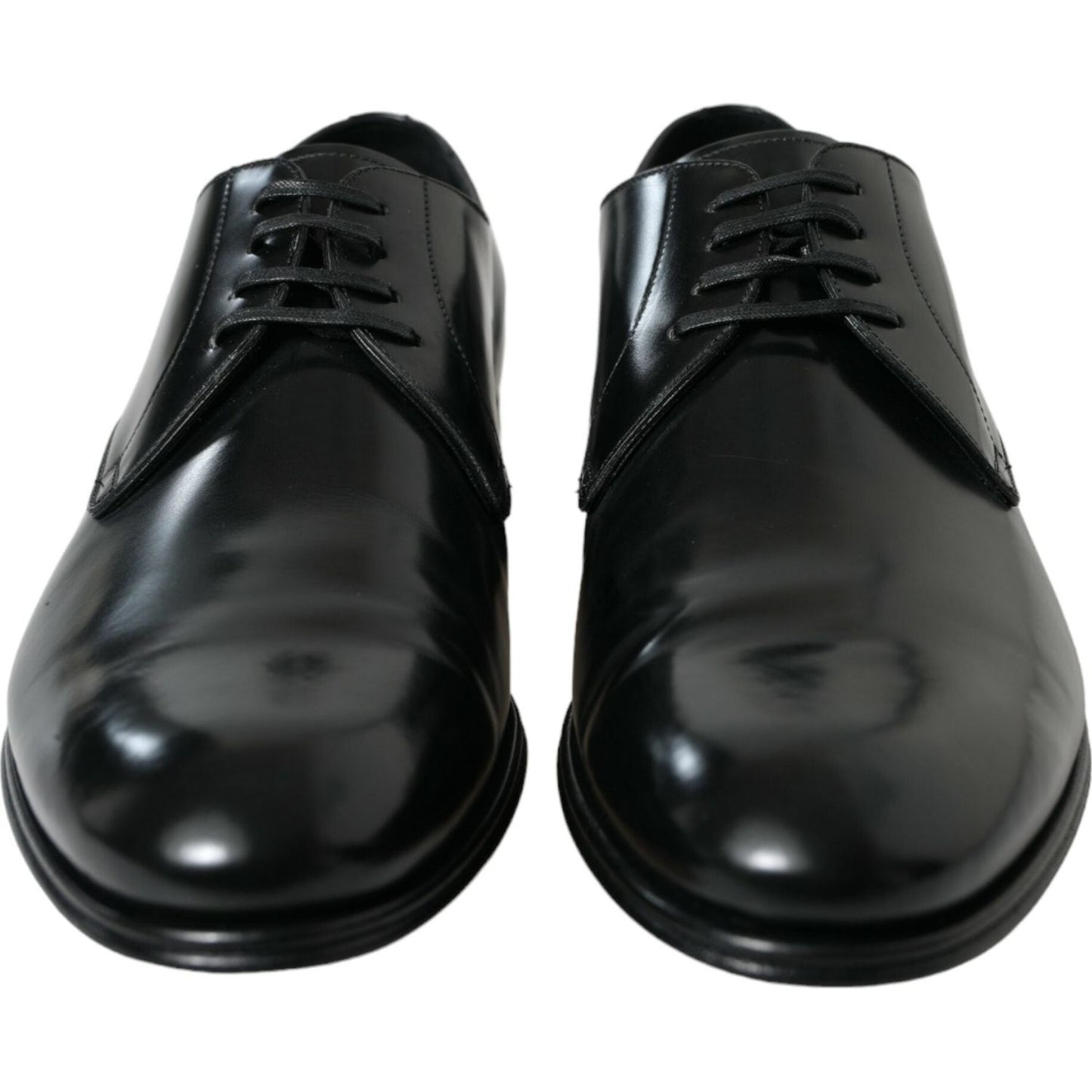 Elegant Black Calfskin Men's Derby Shoes