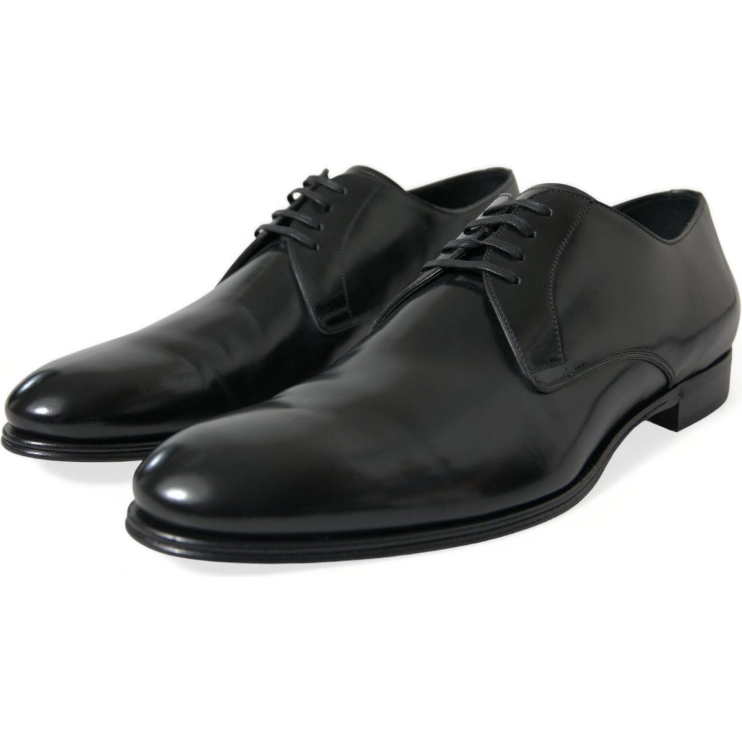 Elegant Black Calfskin Men's Derby Shoes