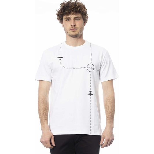 Elegant White Cotton Crew Neck Tee Trussardi