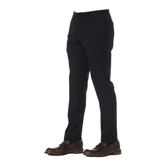 Elegant Black Wool Trousers for Men Trussardi